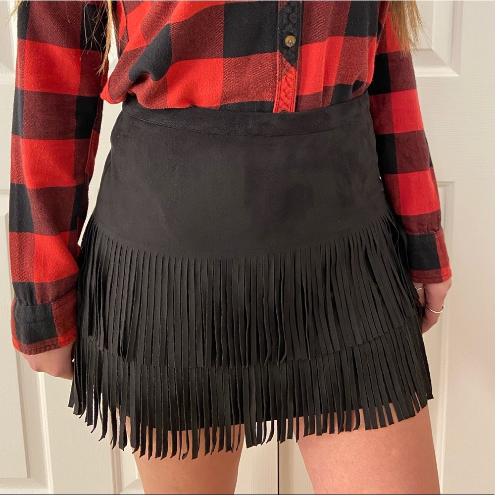 Fringe Mini Skirt